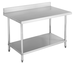 700mm Double Shelves Round Tube Working Bench With Splashback