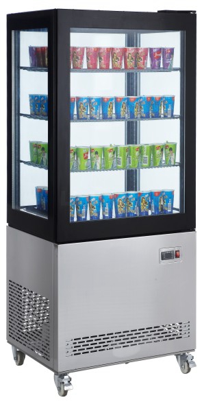 270L 4 Side Glass Display Refrigerator(Triple Glass)