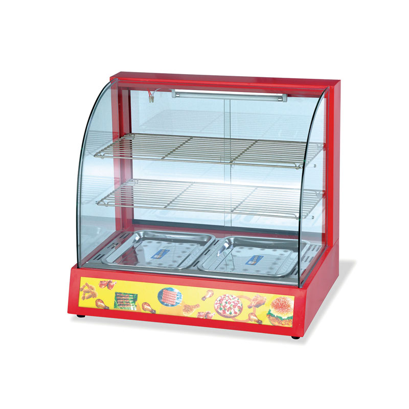 Commercial Curved Glass Hot Food Display Warmer