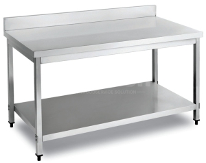 600mm Double Shelves Square Tube Working Bench With Splashback