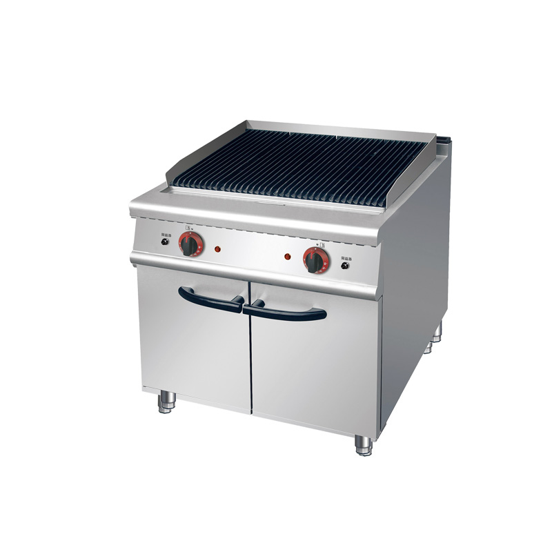 Commercial Electric Lava Rock Grill with Electric Grill Flat Pan