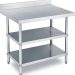 600mm Triple Shelves Round Tube Working Bench With Splashback