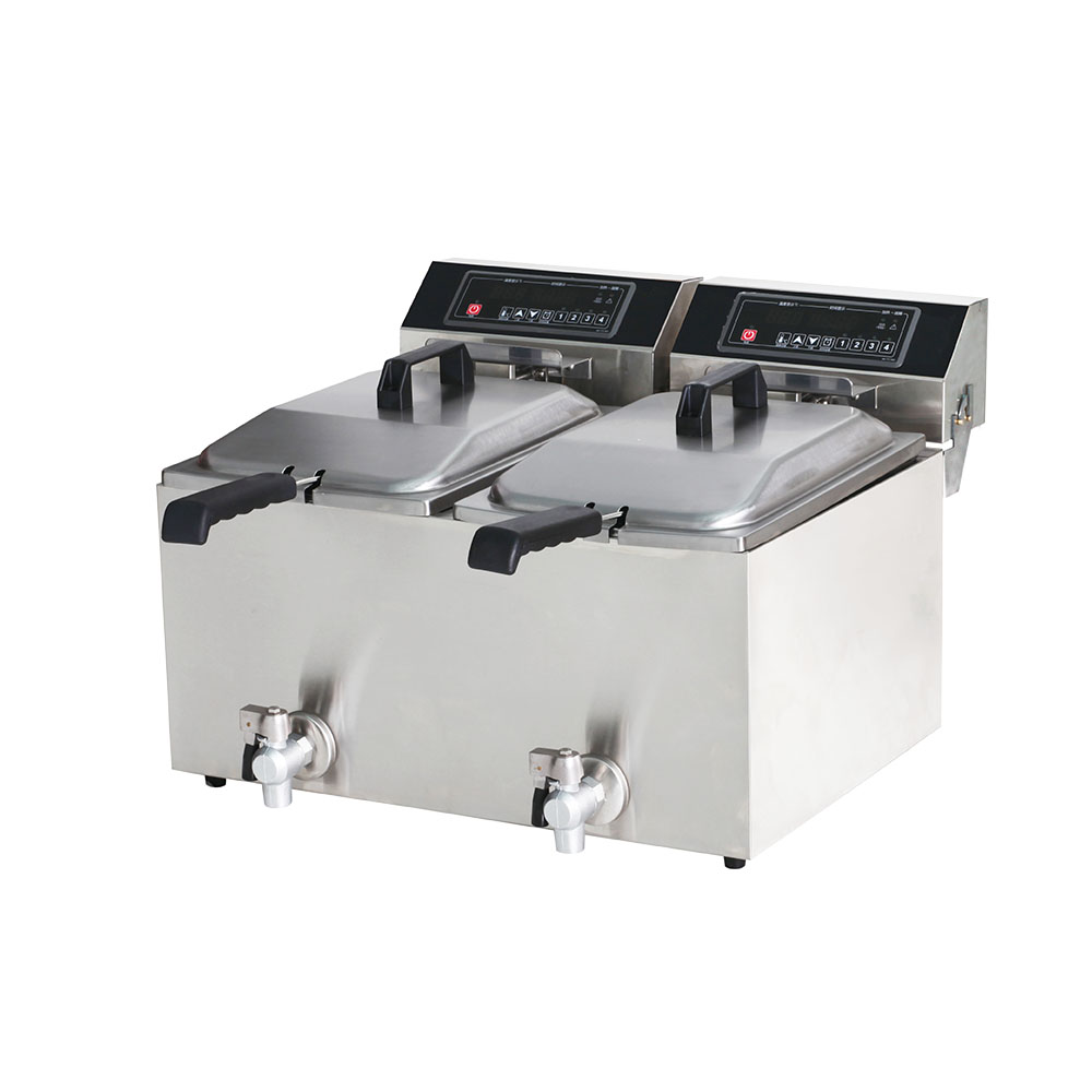 10 Liter Deep Fryer With Drain Value Double Tank