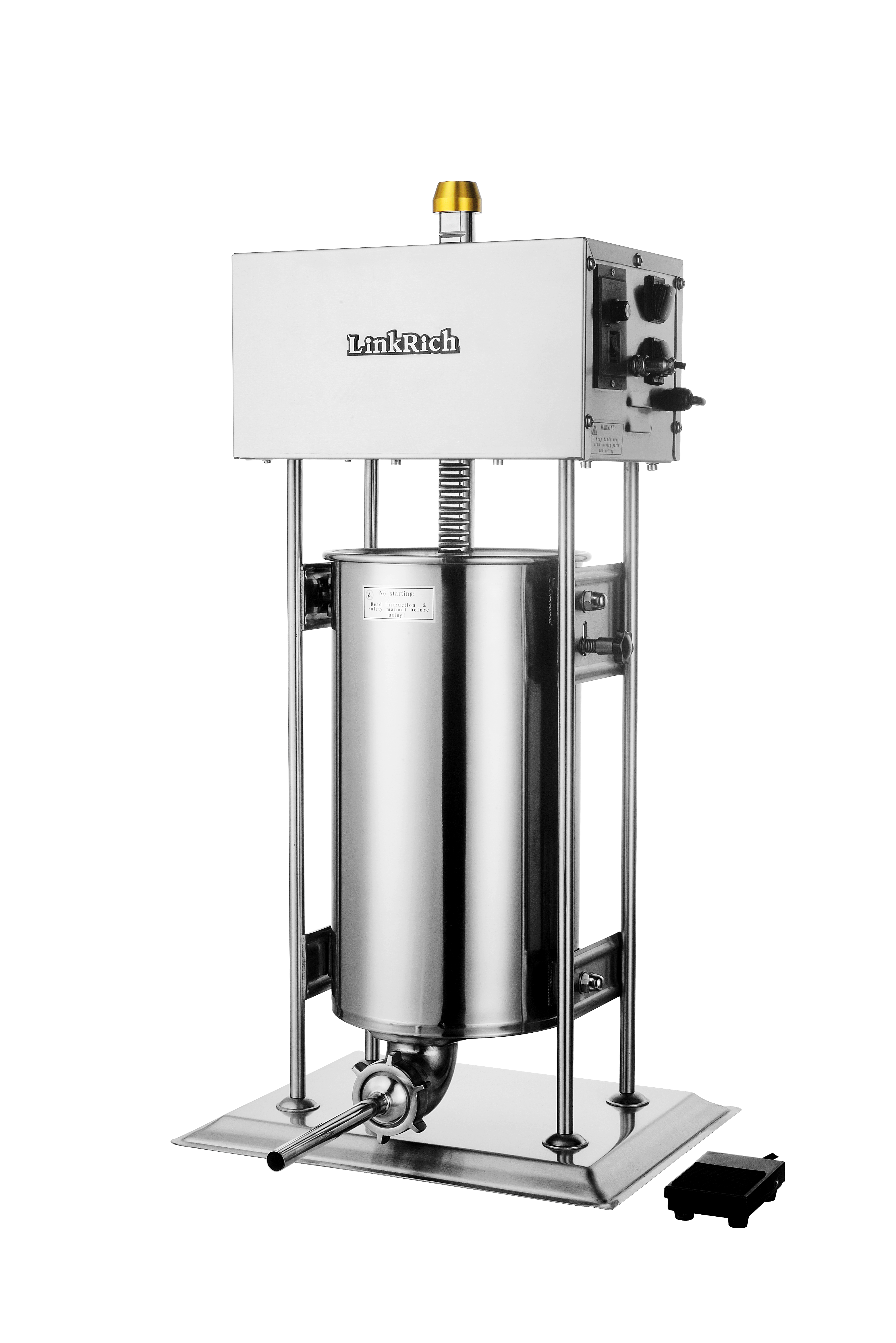 Professional hydraulic sausage filler made from stainless steel with 15  liter capacity