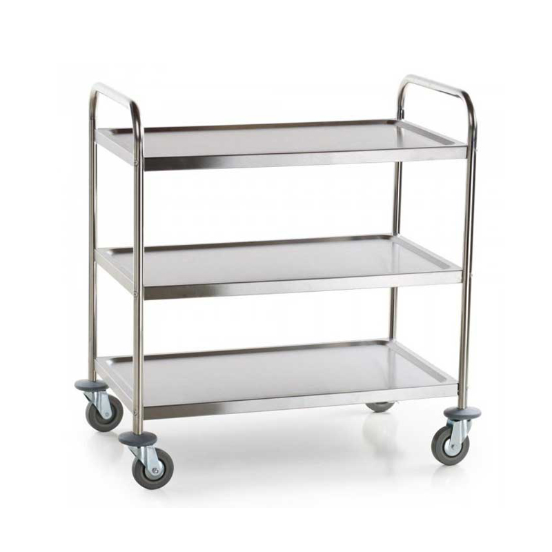 Stainless Steel Serving Trolley-Big 3 Shelf