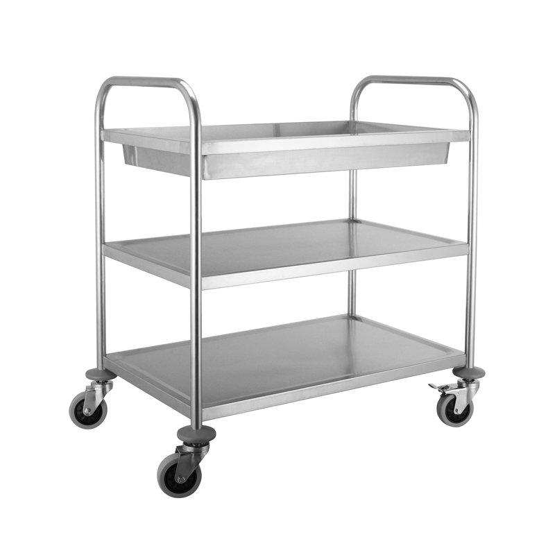 Stainless Steel Serving Trolley-Big 3 Shelf