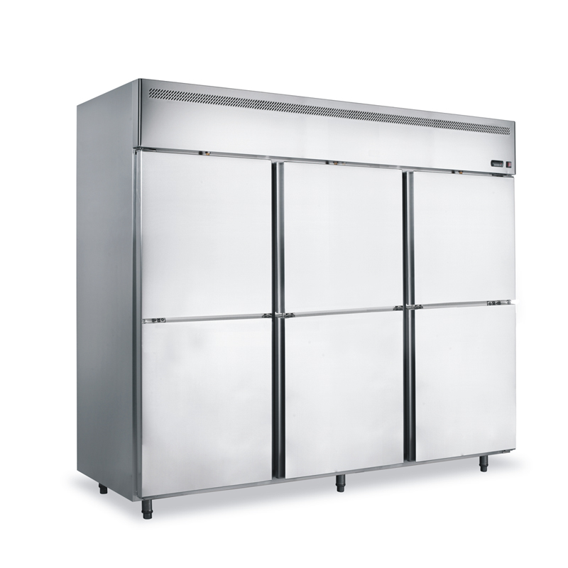 Solid Door Freezer And Chiller Six Doors 1770L -15~-18℃ & 0~10℃