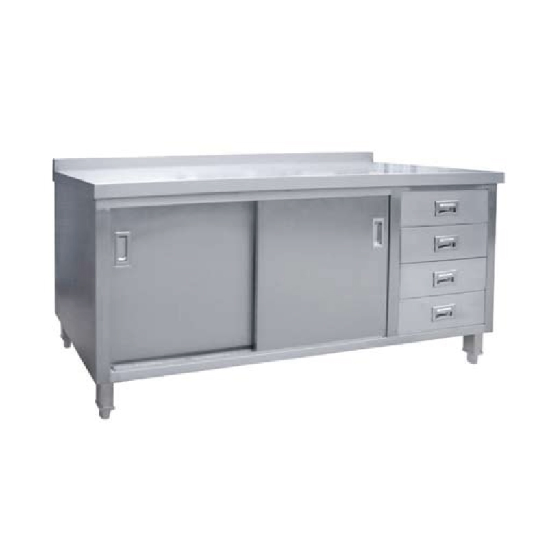 Cabinet with doors  drawer splash back 1800